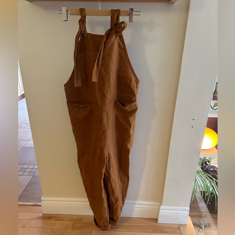 Beaton Linen overalls - Rust - XS